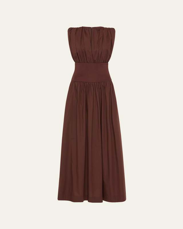 Sleeveless Gathered Maxi Dress