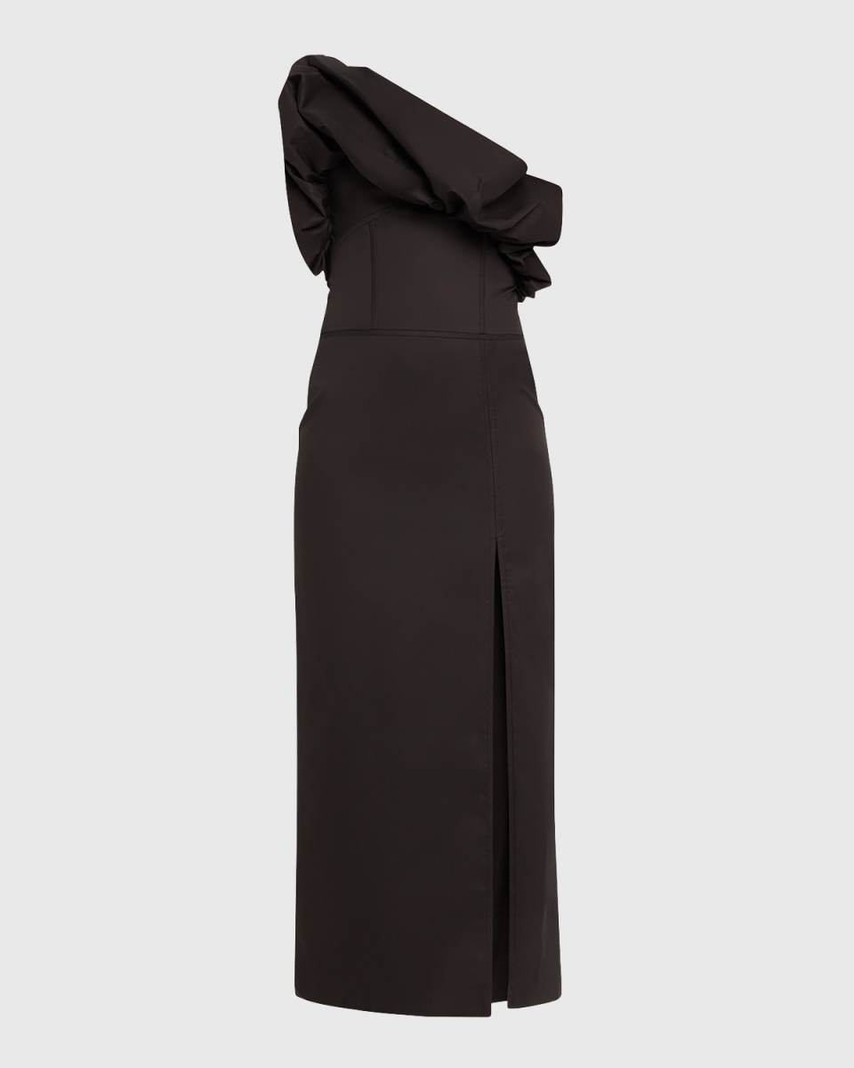 Noche Habanera One-Shoulder Puffed Dress