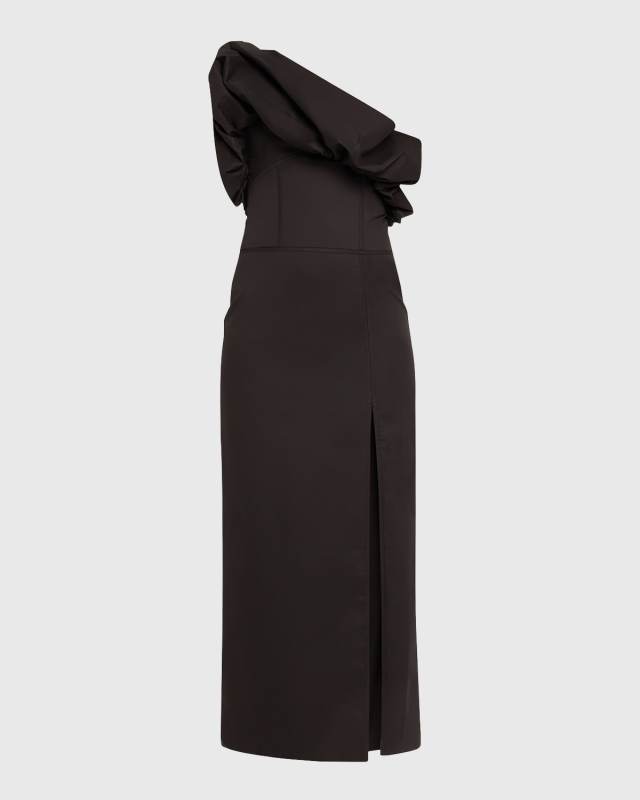 Noche Habanera One-Shoulder Puffed Dress