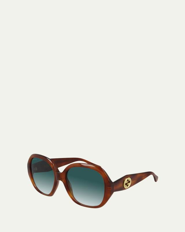 Oversized Round Acetate Sunglasses