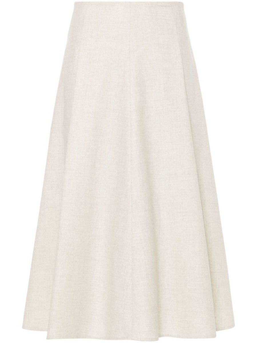 pleat-detail A-line skirt