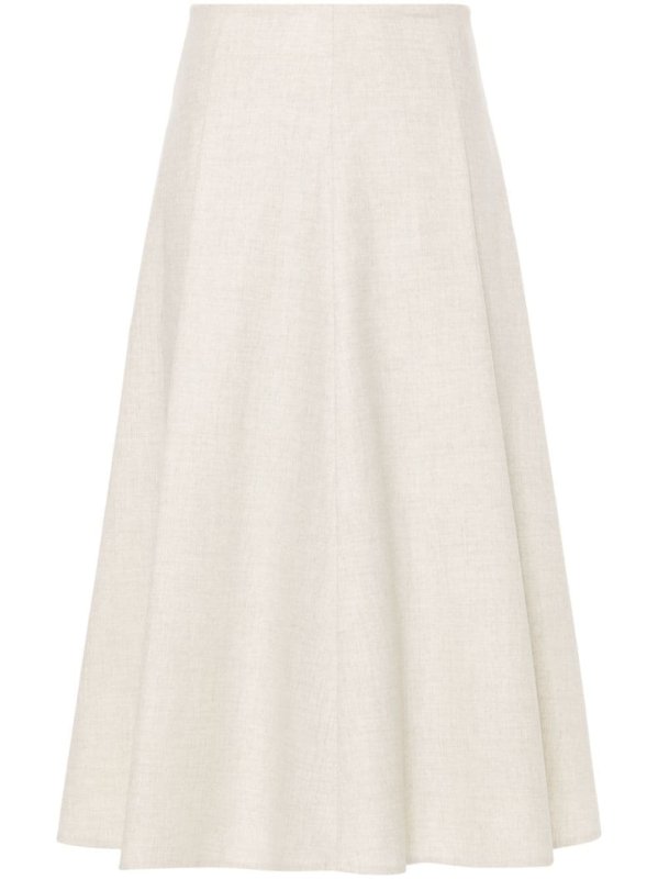 pleat-detail A-line skirt