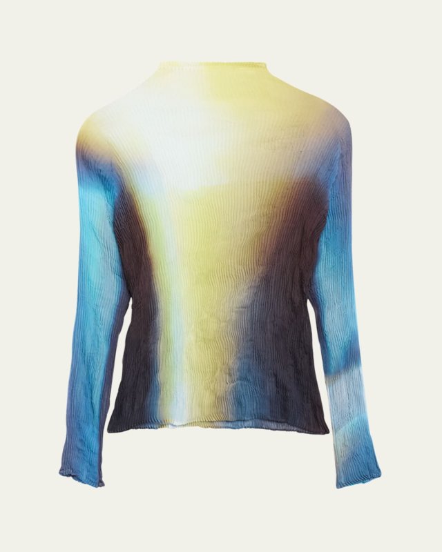 Light Leak Chiffon Twist High-Neck Top