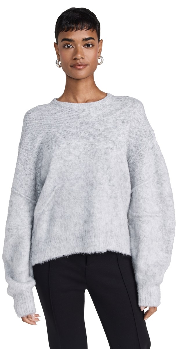 Helmut Lang Brushed Apex Crew Sweater Lt Heather Grey