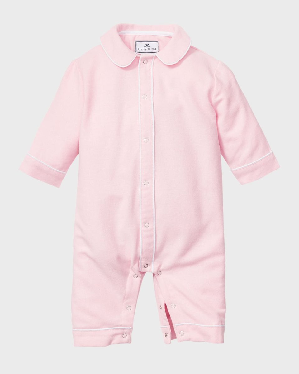 Kid's Cambridge Flannel-Print Coverall, Size Newbor