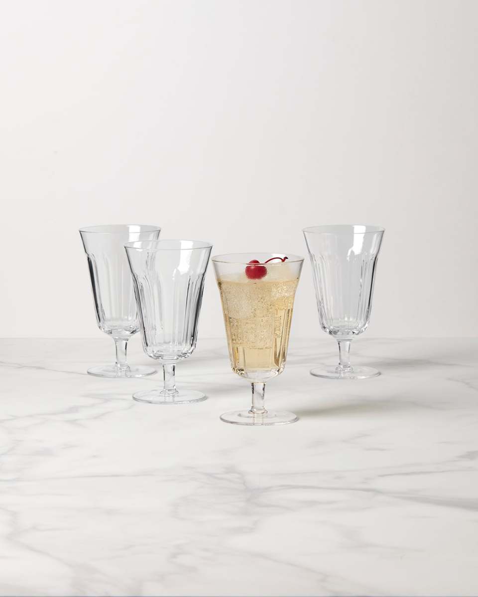 French Perle Tall Stem Glasses, Set of 4