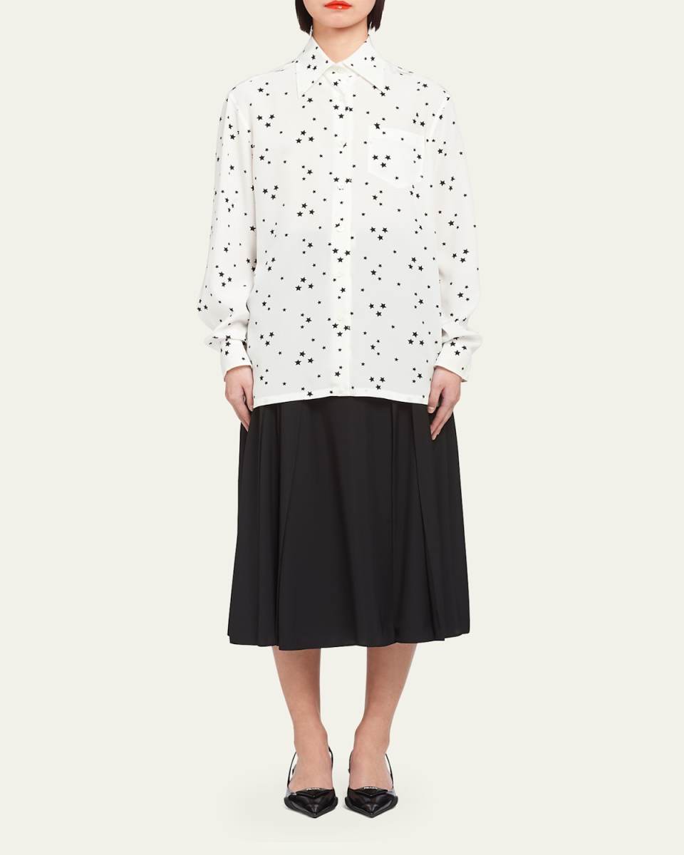 Printed Crepe De Chine Blouse