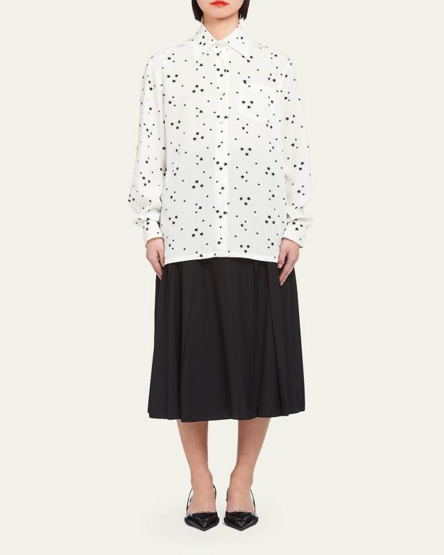 Printed Crepe De Chine Blouse