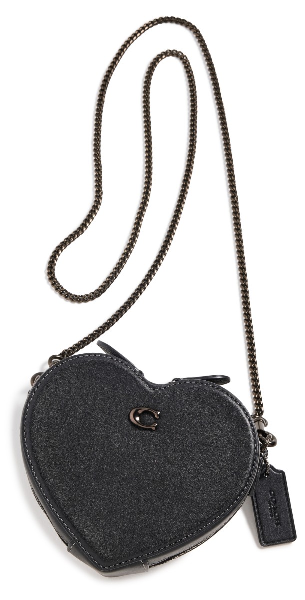 Coach Glovetanned Leather Heart Crossbody 14 V5/Black