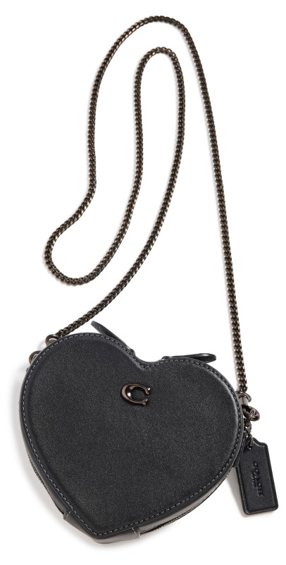 Coach Glovetanned Leather Heart Crossbody 14 V5/Black