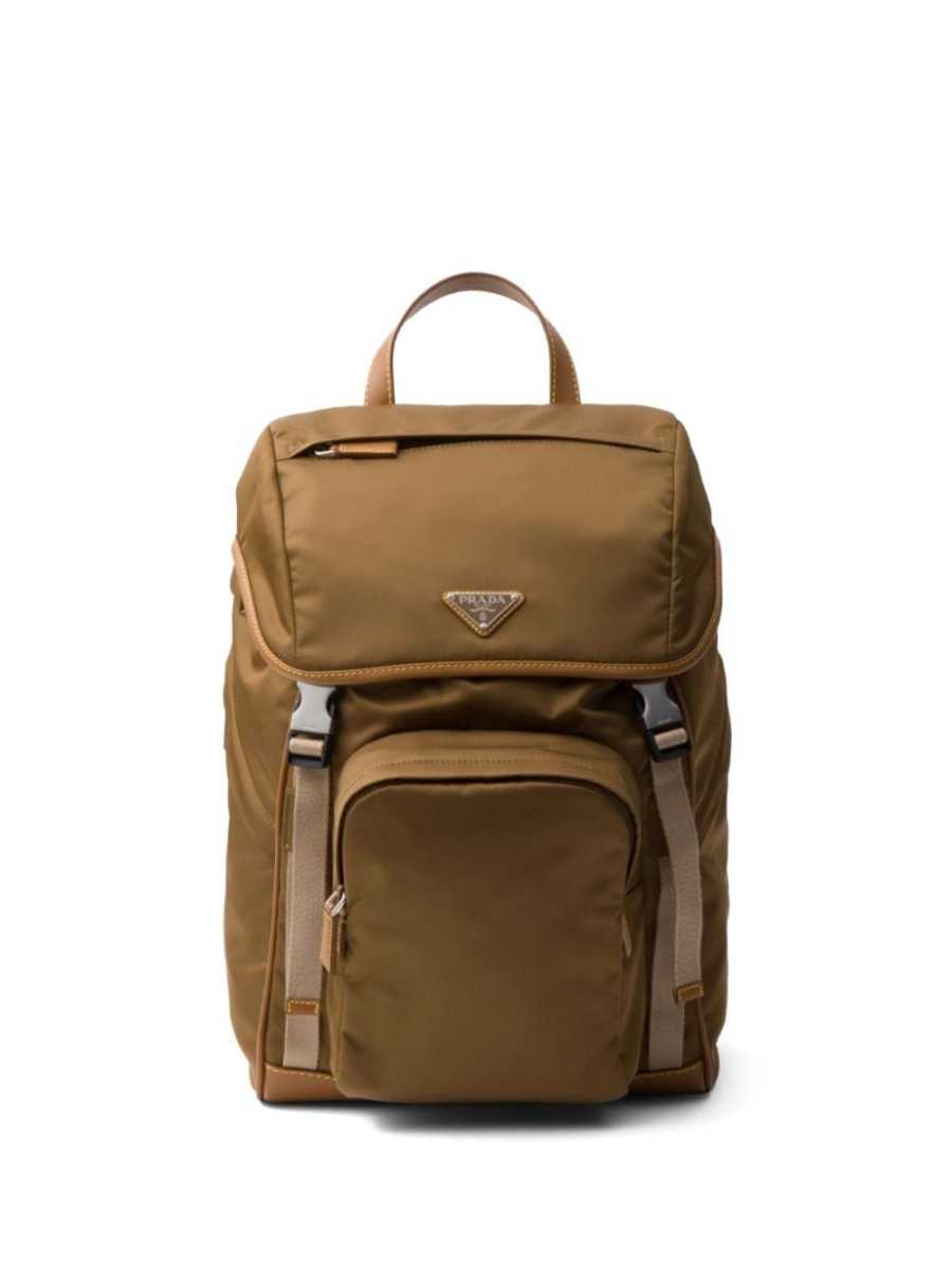 triangle-logo buckled backpack