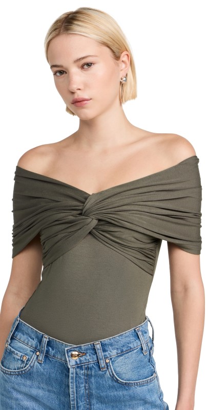 Favorite Daughter Off Shoulder Twisted Front​ Top Kalamata