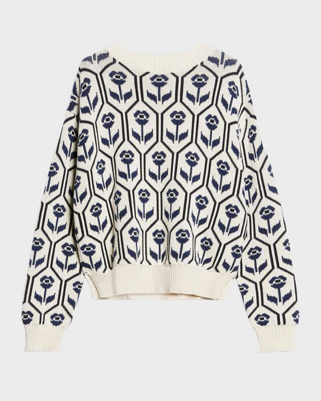 Odeon Crewneck Floral Intarsia Sweat