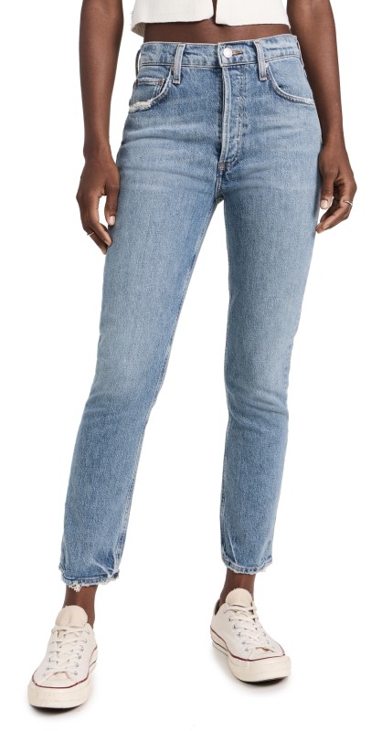 AGOLDE Riley Long High Rise Straight Jeans Quiver
