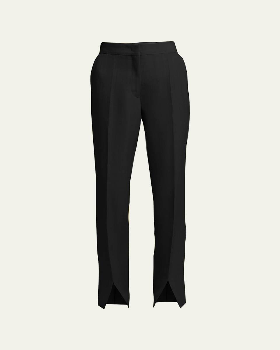 Pleated Split-Hem Trousers