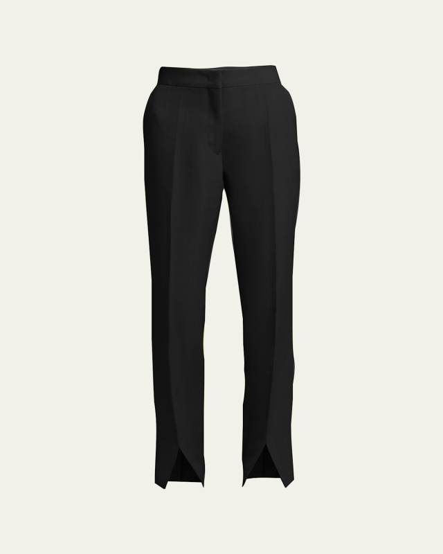 Pleated Split-Hem Trousers