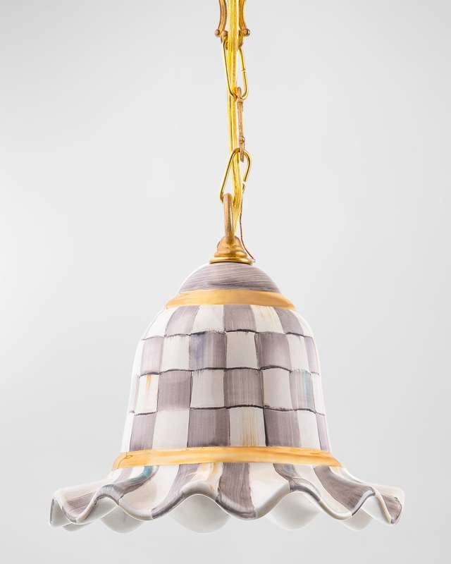 Sterling Check Pendant Light, Small
