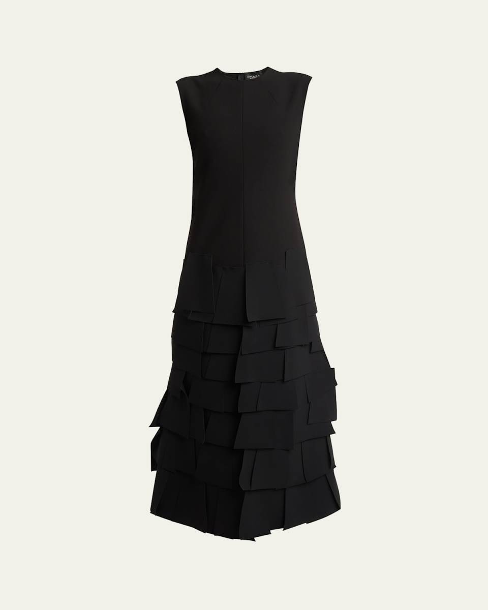 Laser-Cut Sleeveless Maxi Dress