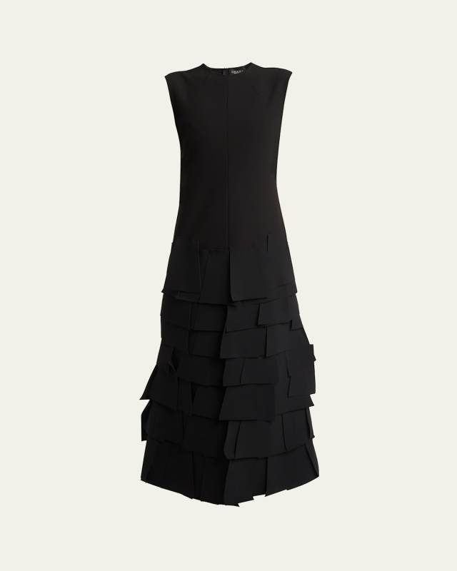 Laser-Cut Sleeveless Maxi Dress