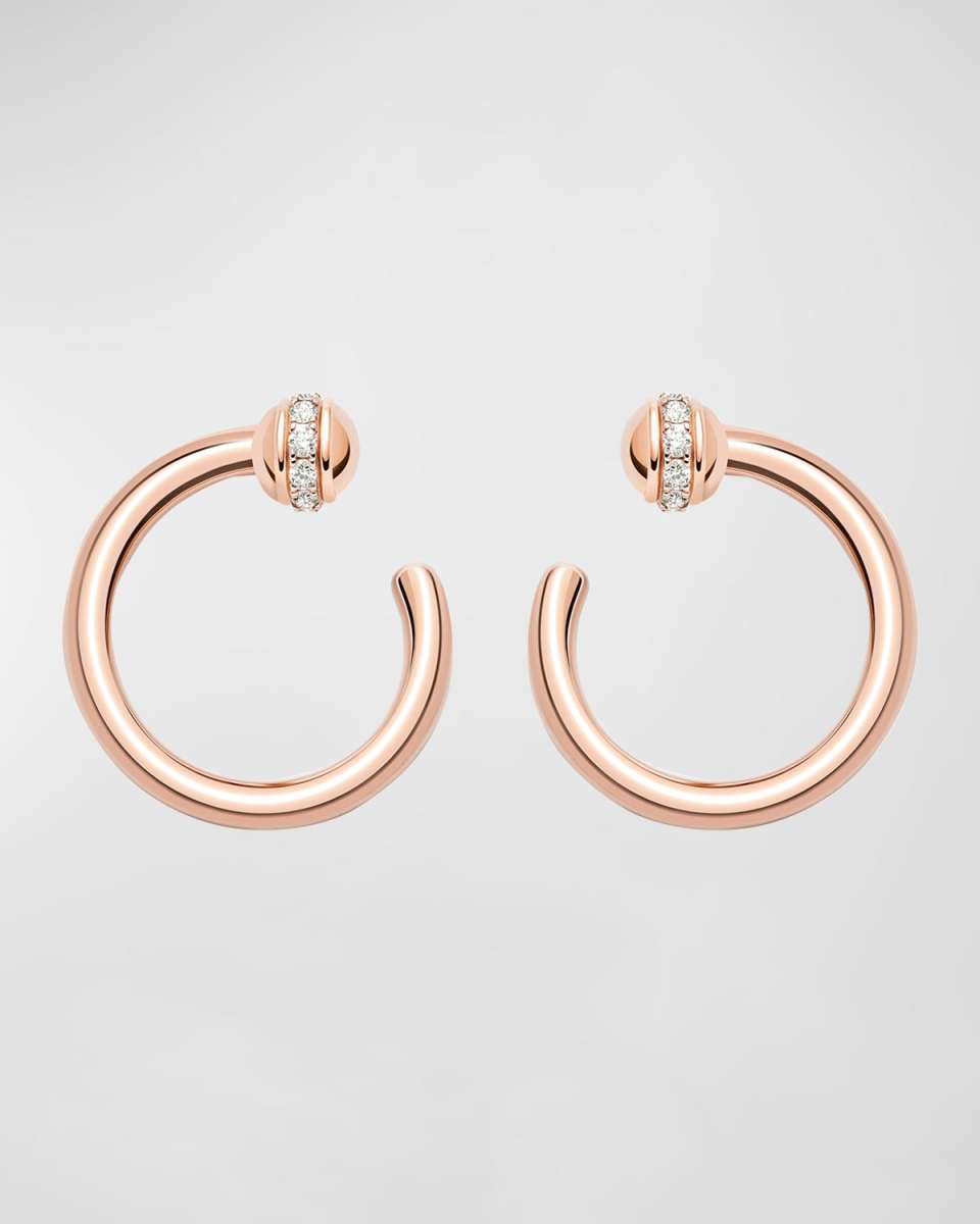 Possession 18k Rose Gold Diamond Open-Hoop Earrings