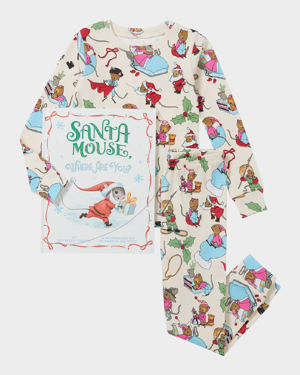 Kid's Michael Brown's Santa Mouse Book & Pajama Gift Set, Size 2-8
