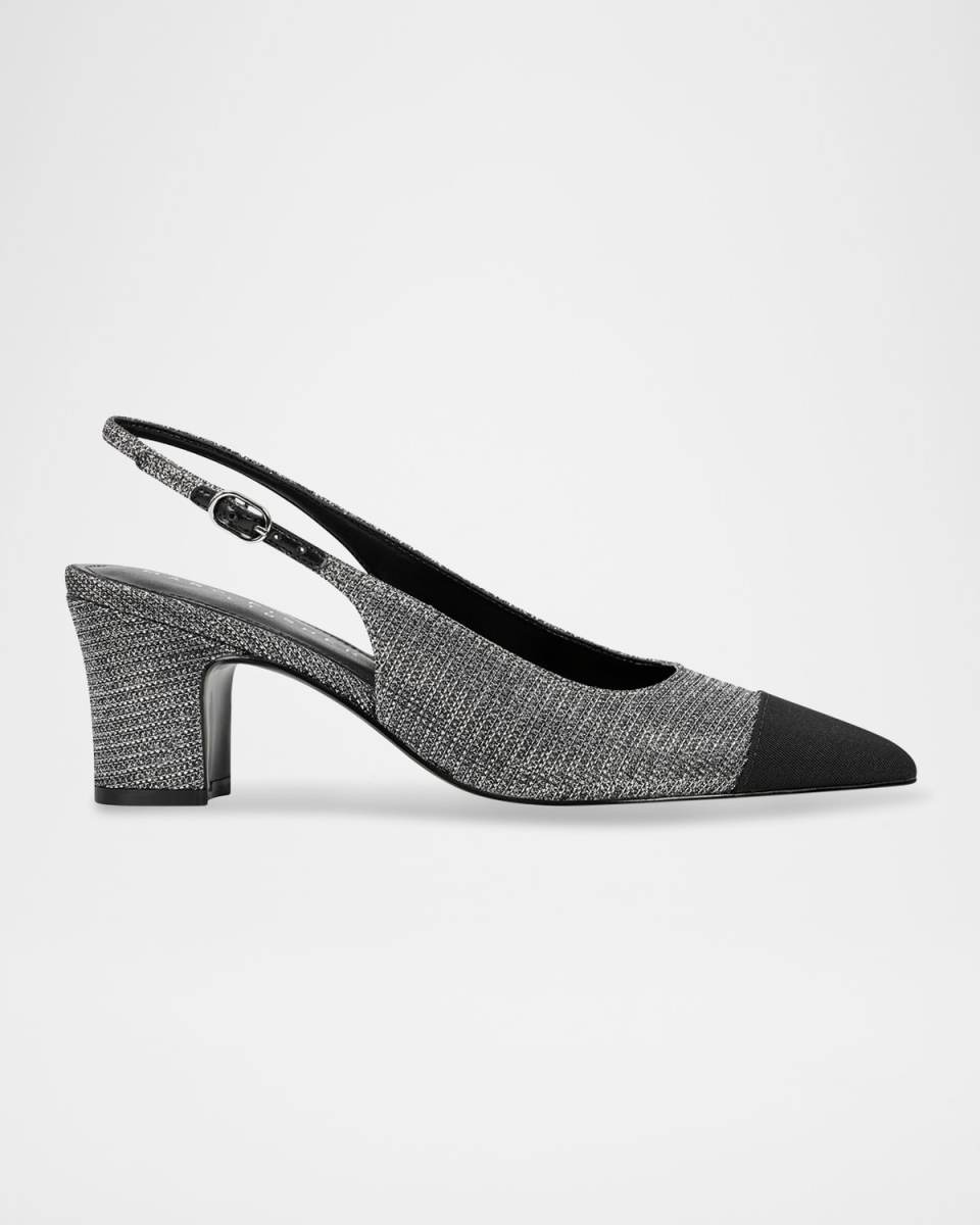 Bicolor Cap-Toe Slingback Pumps