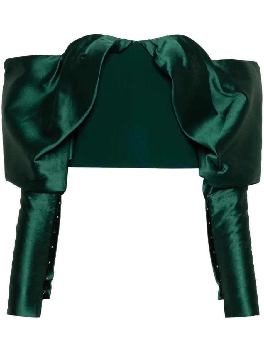 ruffle-detail open-shoulder top