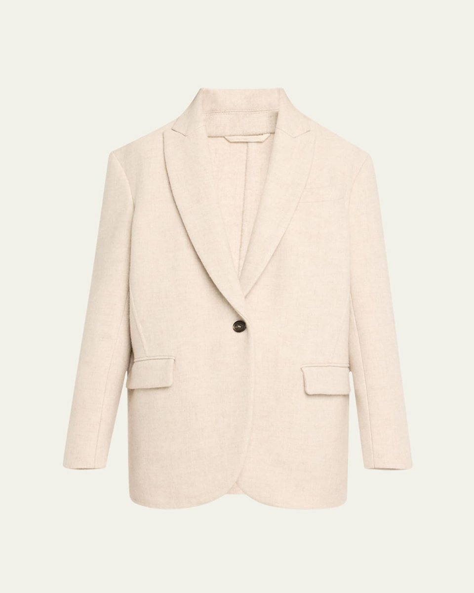 One-Button Cashmere Blazer