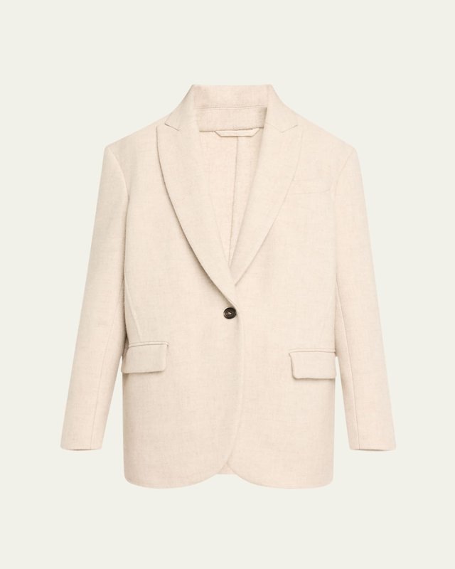 One-Button Cashmere Blazer