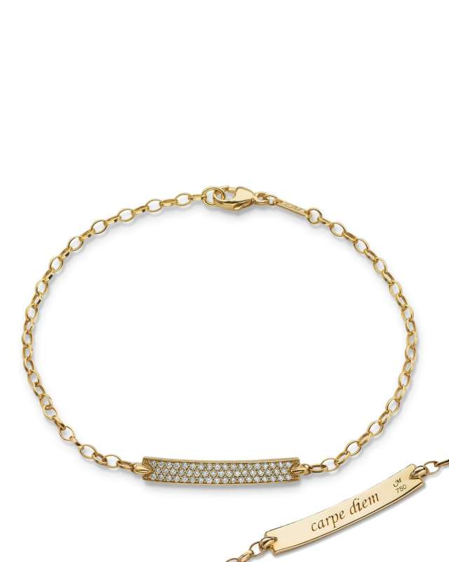 Petite Poesy Diamond ID Bracelet in 18K Yellow Gold
