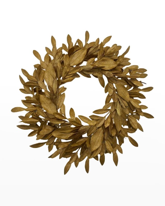 Golden Eucalyptus and Magnolia Leaf Wreath, 36"