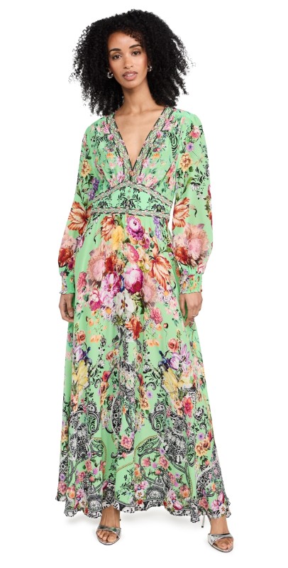 Camilla Button Dress with Shaped Waistband Porcelain Dream