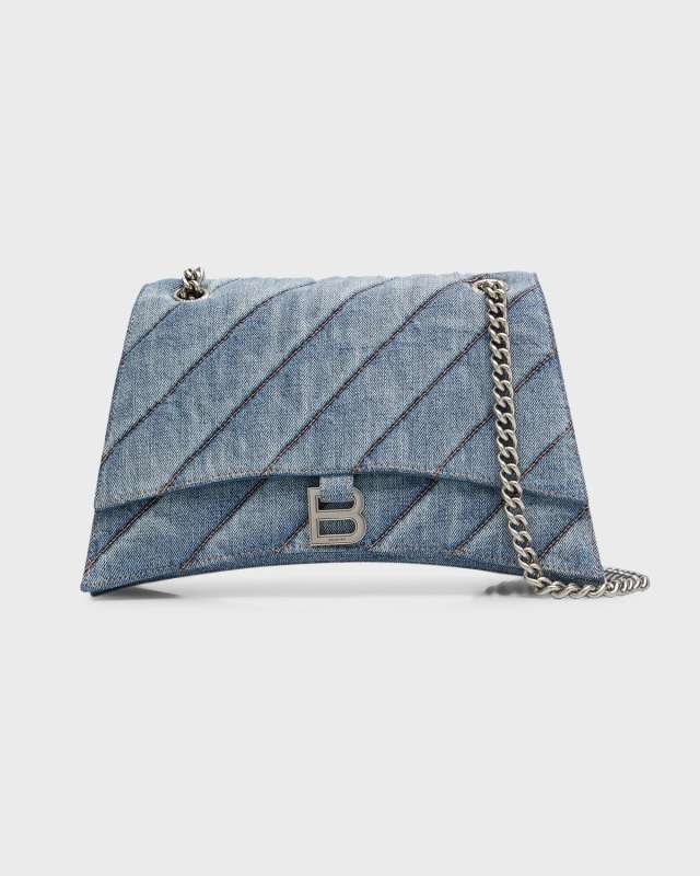 Crush Medium Chain Bag Quilted In Denim