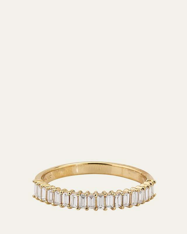 14K Baguette Diamond Stackable Ring