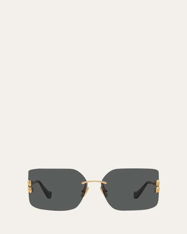 MU 54YS 80 Rimless Titanium Wrap Sunglasses