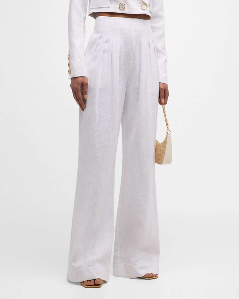 Dalia Pleated Wide-Leg Pants