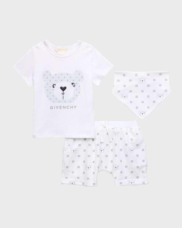 Boy's 4G Teddy Graphic T-Shirt Set, Size 1M-18