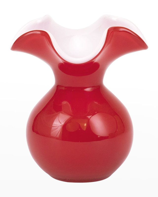 Hibiscus Glass Red Bud Vase