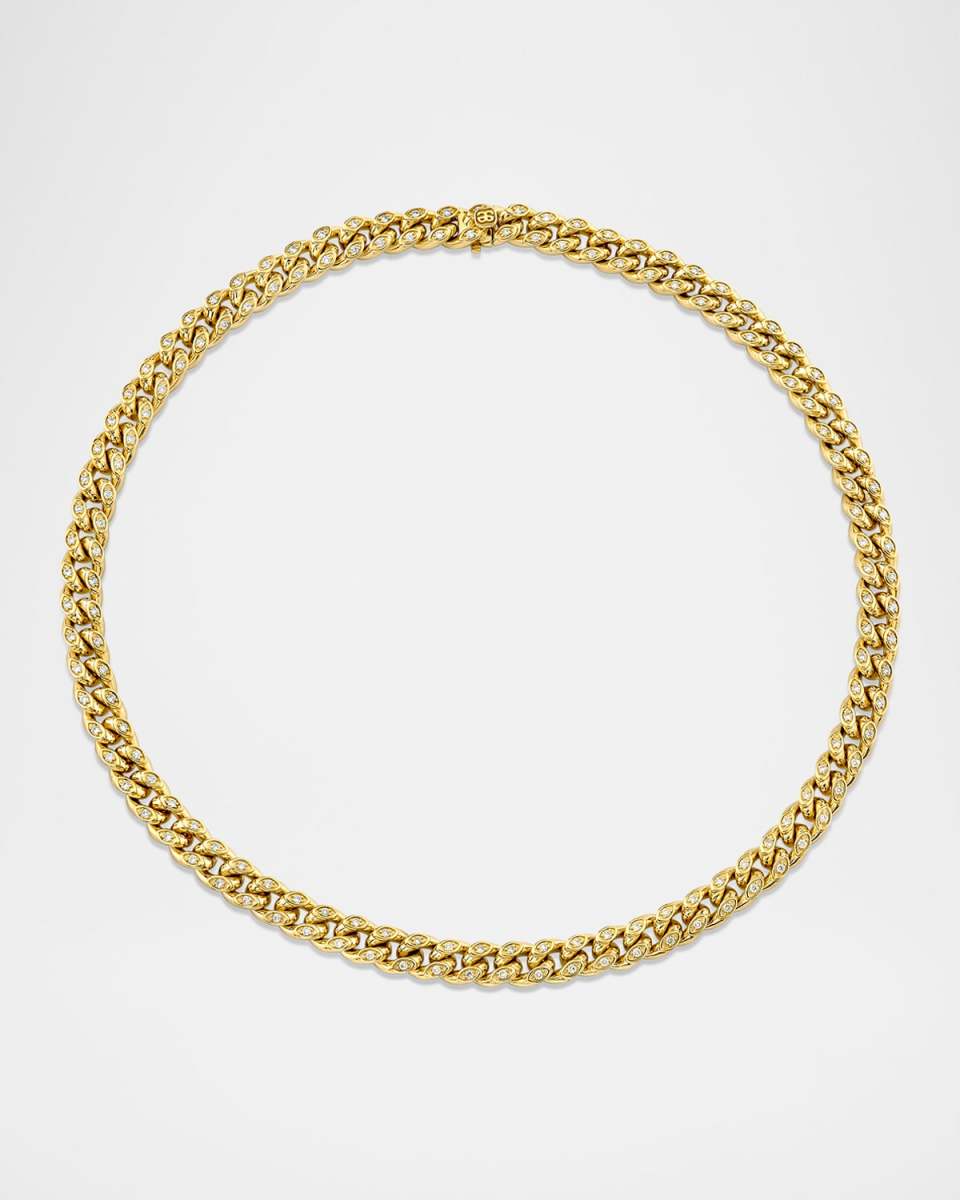 14K Gold Diamond Marquise Eye Link Necklace