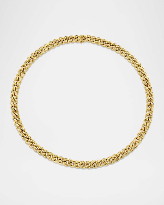 14K Gold Diamond Marquise Eye Link Necklace