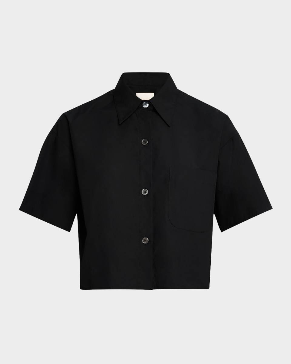 Hazelwood Balloon-Hem Cropped Shirt