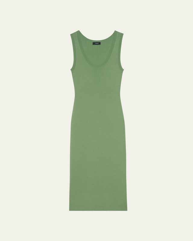 Sleeveless Rib-Knit Tank Midi Dress