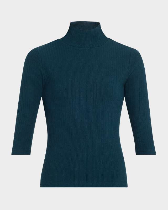 Ribbed Turtleneck Top