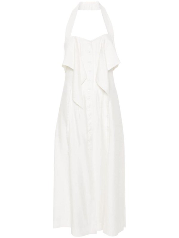 halterneck textured maxi dress