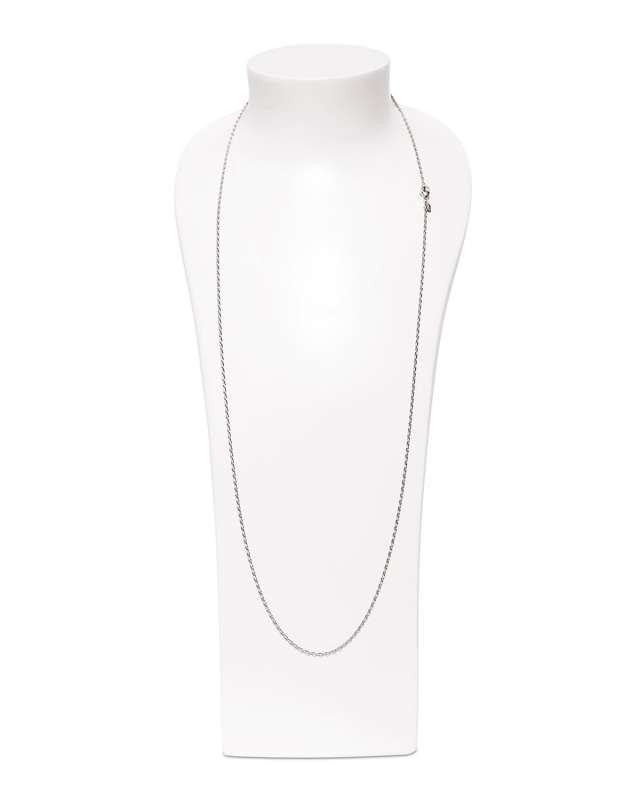18K White Gold Eight Chain, 35"L