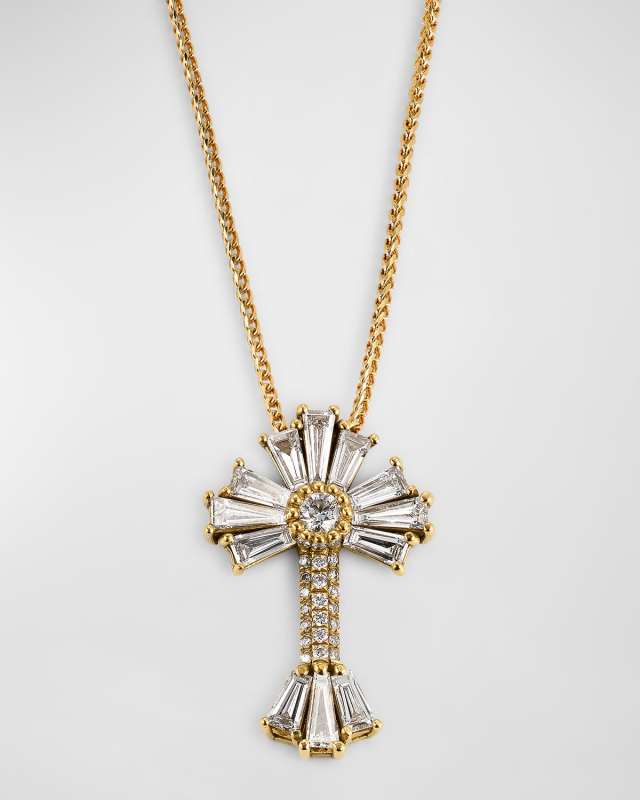 18K Yellow Gold Hexagon Emerald Chain Necklace