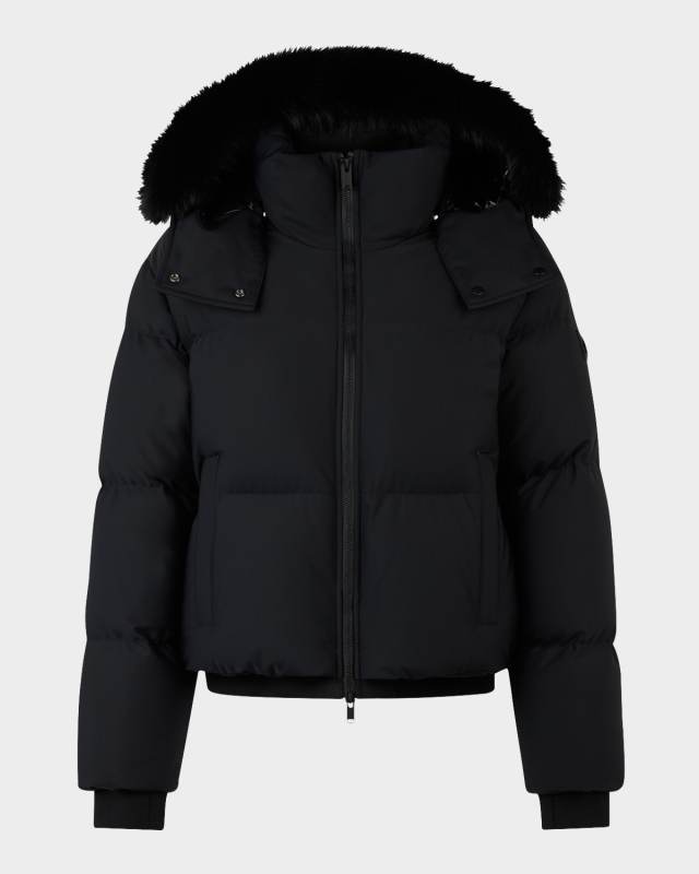 Misti Puffer Jacket with Detachable Hood and Shearling Tri