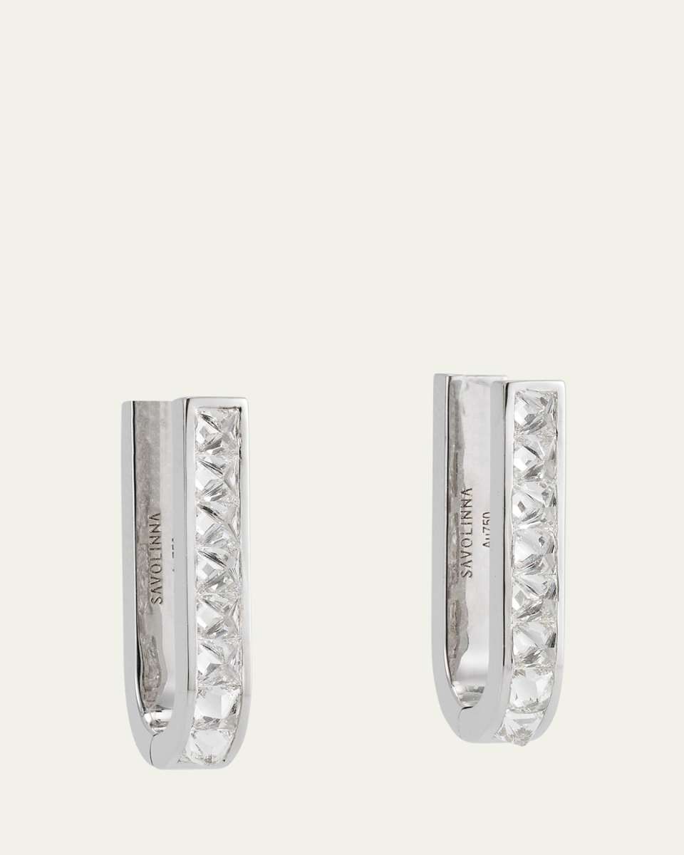 Be Spiked Single Row Diamond Huggie Hoop Earrings