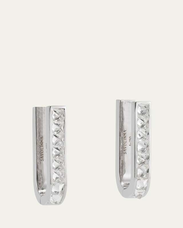 Be Spiked Single Row Diamond Huggie Hoop Earrings