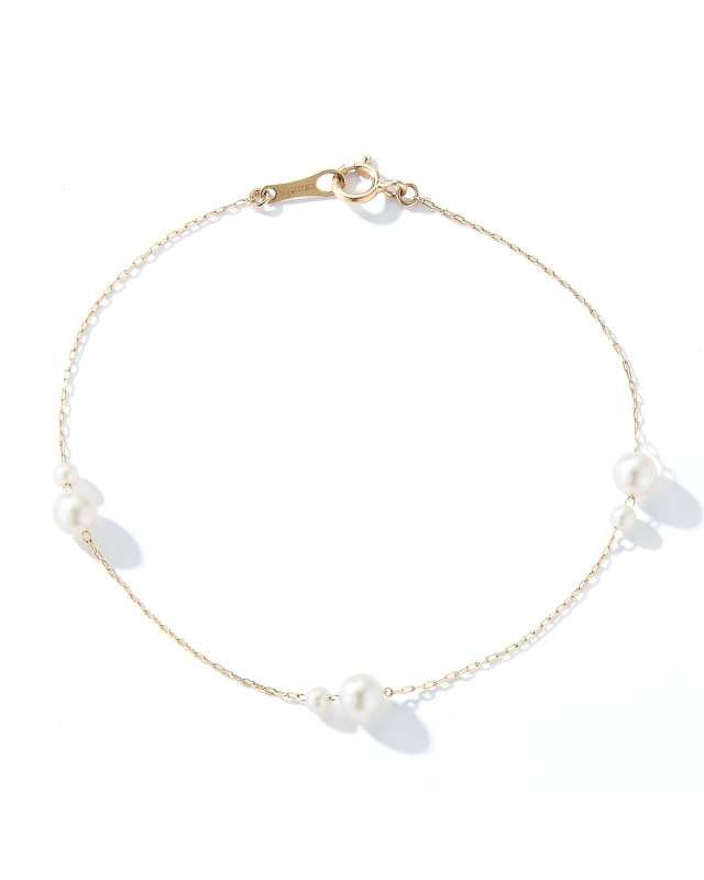14k Gold Akoya Pearl Chain Bracelet